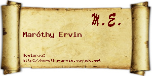 Maróthy Ervin névjegykártya