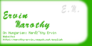 ervin marothy business card